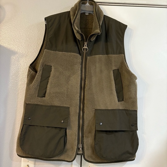 Barbour Green Fleece Keeperwear Gilet Vest XL Gorpcore Utility Cargo Outdoor - Picture 2 of 9